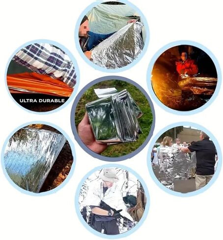 Emergency Mylar Thermal Blankets,Space Blanket Survival kit Camping Blanket, Perfect for Outdoors, Hiking, Survival, Bug Out Bag,Marathons or First Aid in Saudi Arabia