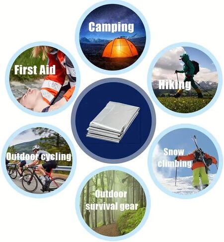 Emergency Mylar Thermal Blankets,Space Blanket Survival kit Camping Blanket, Perfect for Outdoors, Hiking, Survival, Bug Out Bag,Marathons or First Aid in Saudi Arabia