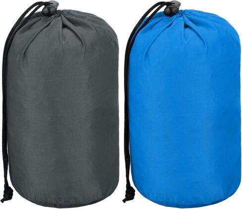 uxcell 5.1x8.1x9.8 Stuff Sack, 2 Pack Nylon Water Resistant Portable Drawstring Dust Flap Bags Stuff Sack Ultralight Dry Bag for Camping Hiking Backpacking Traveling, Sky Blue/Gray in Saudi Arabia