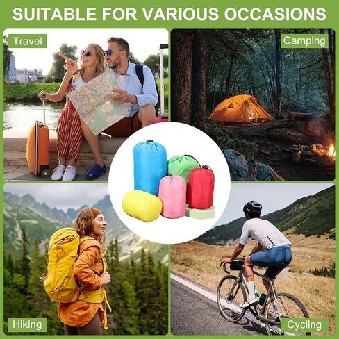 uxcell 5.1x8.1x9.8 Stuff Sack, 2 Pack Nylon Water Resistant Portable Drawstring Dust Flap Bags Stuff Sack Ultralight Dry Bag for Camping Hiking Backpacking Traveling, Sky Blue/Gray in Saudi Arabia