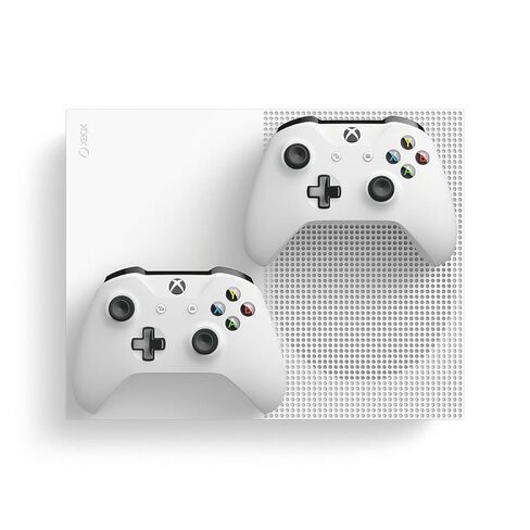 حزمة Microsoft Xbox One S مع وحدتي تحكم، 4K، 1 تيرابايت HDD، أبيض (متجدد) in Kuwait