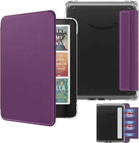 MoKo Detachable Magnetic Case for All-New 7" Kindle Paperwhite 12th Generation 2024 & Kindle Colorsoft 2024/2025,Ultra Clear Back Scratch-Proof Light & Shell Cover with Auto Wake/Sleep, Jade Green in Saudi Arabia