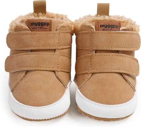 HsdsBebe Baby Ankle Boots Infant Boys Girls Fleece Booties Anti-Slip Rubber Sole Sneakers Toddler Newborn Walking Crib Shoes in Saudi Arabia