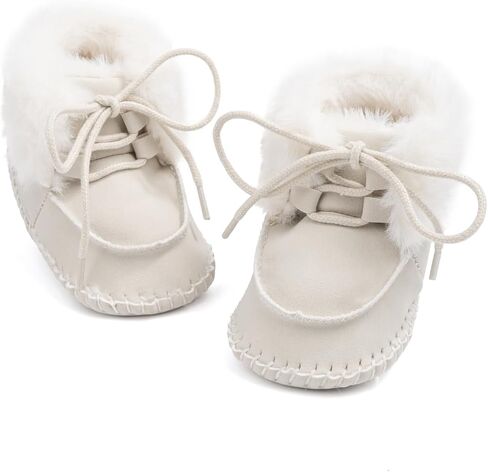 HsdsBebe Baby Ankle Boots Infant Boys Girls Fleece Booties Anti-Slip Rubber Sole Sneakers Toddler Newborn Walking Crib Shoes in Saudi Arabia