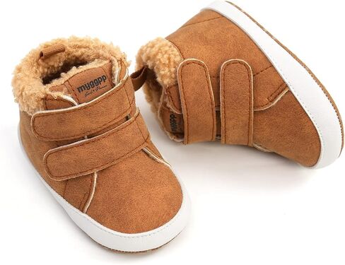 HsdsBebe Baby Ankle Boots Infant Boys Girls Fleece Booties Anti-Slip Rubber Sole Sneakers Toddler Newborn Walking Crib Shoes in Kuwait
