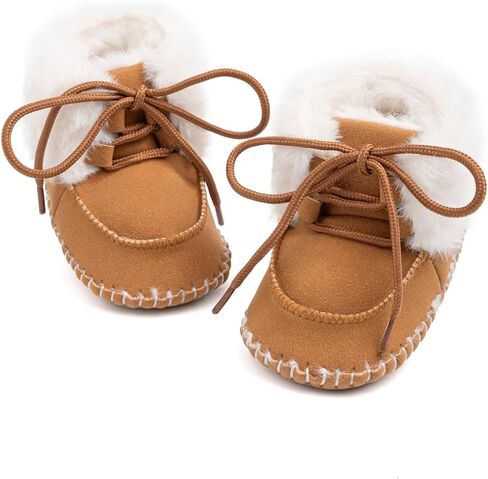 HsdsBebe Baby Ankle Boots Infant Boys Girls Fleece Booties Anti-Slip Rubber Sole Sneakers Toddler Newborn Walking Crib Shoes in Saudi Arabia