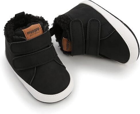 HsdsBebe Baby Ankle Boots Infant Boys Girls Fleece Booties Anti-Slip Rubber Sole Sneakers Toddler Newborn Walking Crib Shoes in Saudi Arabia