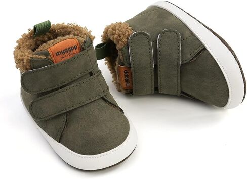 HsdsBebe Baby Ankle Boots Infant Boys Girls Fleece Booties Anti-Slip Rubber Sole Sneakers Toddler Newborn Walking Crib Shoes in Saudi Arabia