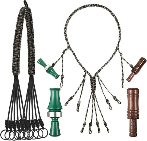 4 Pack Duck Hunting Accessories, Waterfowl Goose Hunting Accessories Strap Game Carrier with 2 Duck Calls, 12 Adjustable Loops for Outdoor Predator Gear Hunter Gifts in Saudi Arabia