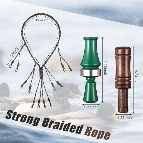 4 Pack Duck Hunting Accessories, Waterfowl Goose Hunting Accessories Strap Game Carrier with 2 Duck Calls, 12 Adjustable Loops for Outdoor Predator Gear Hunter Gifts in Saudi Arabia