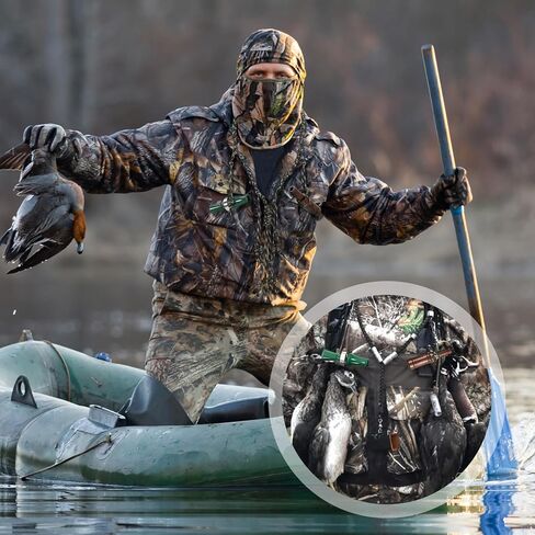 4 Pack Duck Hunting Accessories, Waterfowl Goose Hunting Accessories Strap Game Carrier with 2 Duck Calls, 12 Adjustable Loops for Outdoor Predator Gear Hunter Gifts in Saudi Arabia