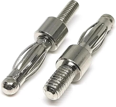 40PCS 4mm Banana with Thread 3mm / 4mm for Panel Mount M3 / M4 Bolt Fitted Uninsulated Adaptor Connector Plugs(4MM Thread 40pcs) in Saudi Arabia