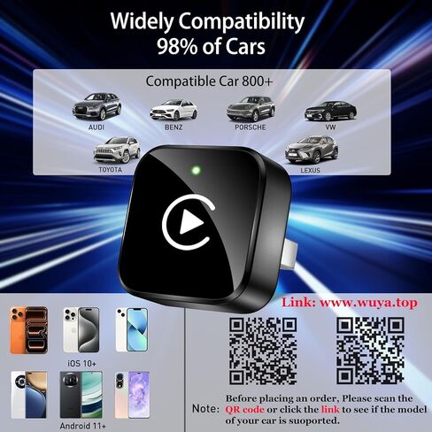 محول CarPlay اللاسلكي 2025 ترقية التصميم الصغير، توصيل وتشغيل USB/USB-C يحول CarPlay إلى لاسلكي - سهل الاستخدام، اتصال سريع ومستقر، تشغيل السيارة لأجهزة iPhone وAndroid in Saudi Arabia