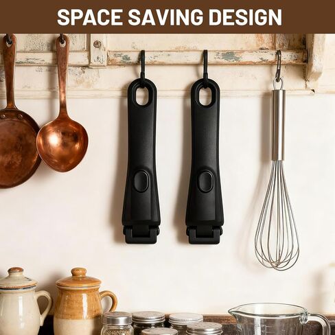 2PCS Removable Handle, Pot Handles, Carote Handle Replacement, Universal Detachable Cookware Handles Replacement, Black in Saudi Arabia