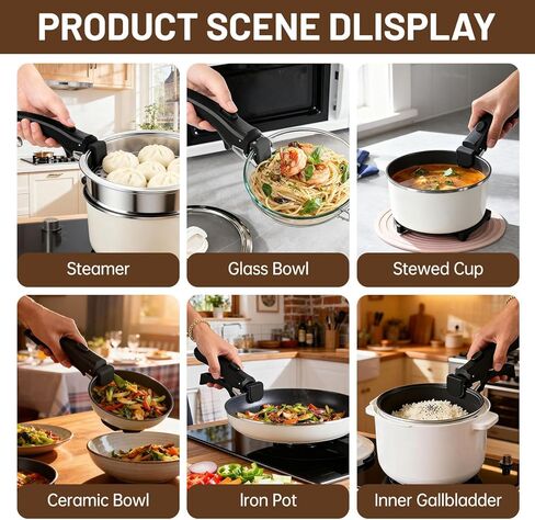 2PCS Removable Handle, Pot Handles, Carote Handle Replacement, Universal Detachable Cookware Handles Replacement, Black in Saudi Arabia