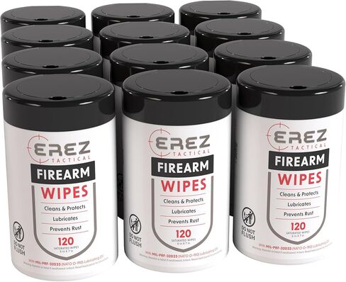Gun Cleaning Supplies: 120 Gun Cleaning Wipes, 5"x7" CLP Gun Cleaner Lubricant - Clean, Lubricate, Protect - MIL-PRF-32033 (NATO O-190) Field & Range Gun Cleaning Cloth in Kuwait