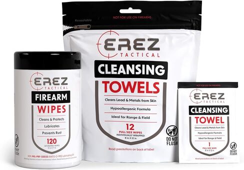 Gun Cleaning Supplies: 120 Gun Cleaning Wipes, 5"x7" CLP Gun Cleaner Lubricant - Clean, Lubricate, Protect - MIL-PRF-32033 (NATO O-190) Field & Range Gun Cleaning Cloth in Kuwait