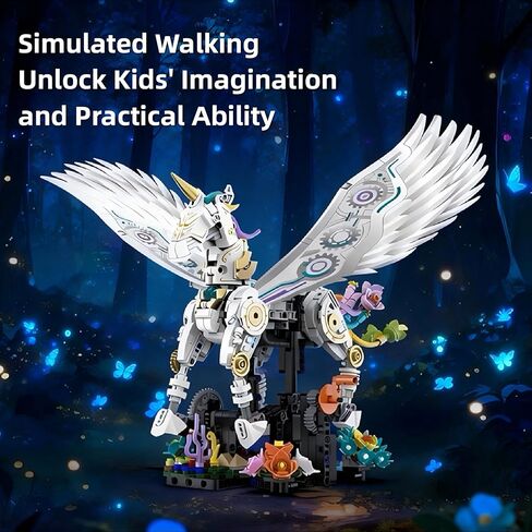 Biomechanical Unicorn Building Set – STEM Educational Toy, Hands-on Construction with Synchronized Flapping & Walking Motion, Perfect for Kids Aged 8-14, Birthday & Valentine’s Day Gift in Saudi Arabia