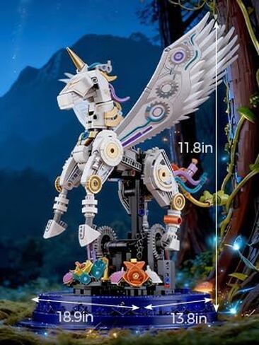 Biomechanical Unicorn Building Set – STEM Educational Toy, Hands-on Construction with Synchronized Flapping & Walking Motion, Perfect for Kids Aged 8-14, Birthday & Valentine’s Day Gift in Saudi Arabia