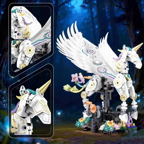 Biomechanical Unicorn Building Set – STEM Educational Toy, Hands-on Construction with Synchronized Flapping & Walking Motion, Perfect for Kids Aged 8-14, Birthday & Valentine’s Day Gift in Saudi Arabia
