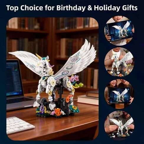 Biomechanical Unicorn Building Set – STEM Educational Toy, Hands-on Construction with Synchronized Flapping & Walking Motion, Perfect for Kids Aged 8-14, Birthday & Valentine’s Day Gift in Saudi Arabia
