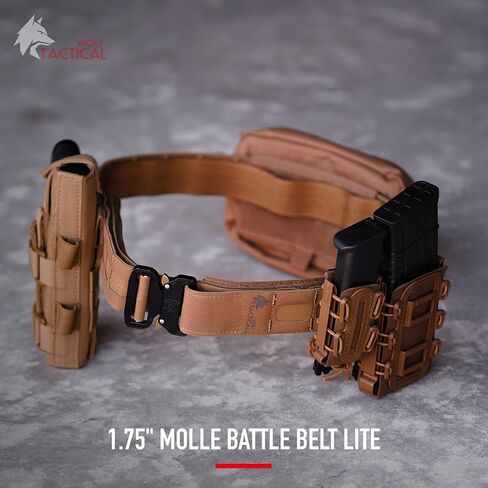 WOLF TACTICAL Molle Battle Belt Lite - 1.75 بوصة حزام القتال التكتيكي سريع التحرير in Kuwait