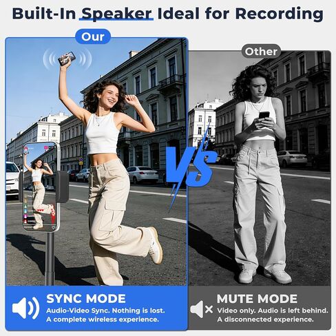 Selfie Monitor Screen for iPhone 17 & Android,Magnetic Wireless 4K Back Camera Monitor with Remote Zoom & Shoot, Built-in Speaker, 1500mAh Battery, for YouTube TikTok Vlogging, Live Stream (Black) in Kuwait