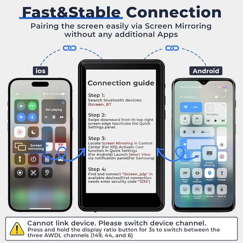 Selfie Monitor Screen for iPhone 17 & Android,Magnetic Wireless 4K Back Camera Monitor with Remote Zoom & Shoot, Built-in Speaker, 1500mAh Battery, for YouTube TikTok Vlogging, Live Stream (Black) in Kuwait