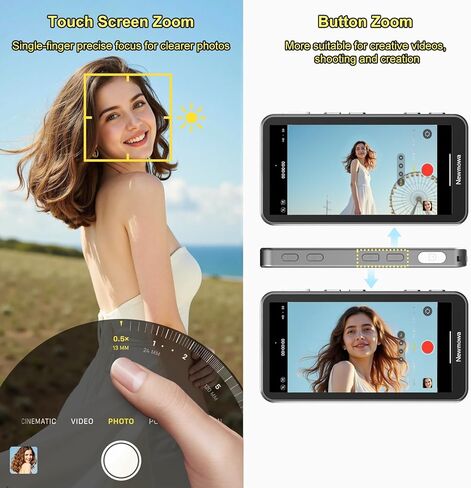 Newmowa Magnetic Vlog Selfie Monitor Screen for iPhone, Touchscreen and Zoom Adjustment, Wireless Rear Camera Monitor for Vlog, TikTok, Support 4K 30fps Wireless Recording for iPhone 15/16/17(Grey) in Saudi Arabia