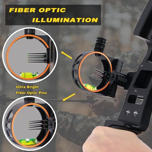 Archery Bow Sight Adjustable True Fiber Optics Sight with Rheostat Light for Compound Bow in Saudi Arabia