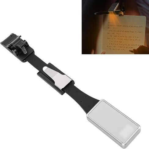 ضوء قراءة Garosa Book Light بدون وميض وهج للعناية بالعين مع رقبة أوزة قابلة للتعديل 360 درجة للكتب وأرفف Kindle والسفر والتخييم (مشابك مغناطيسية مزدوجة) in Kuwait