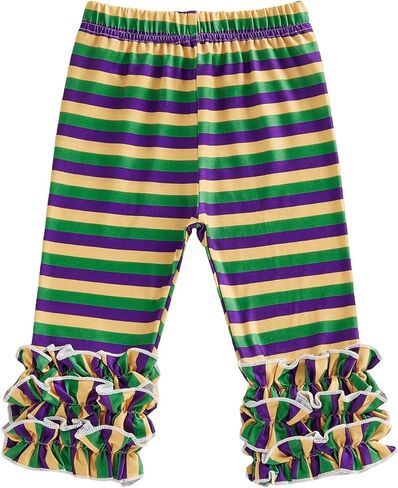 Toddler Baby Girl Striped Ruffle Leggings Pants for Little Girls in Saudi Arabia