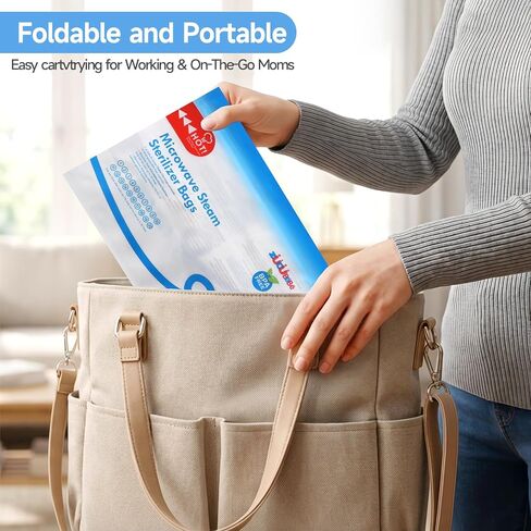 Microwave Steam Sterilizer Bags 12pc for Baby Bottles, Soothers, in Kuwait