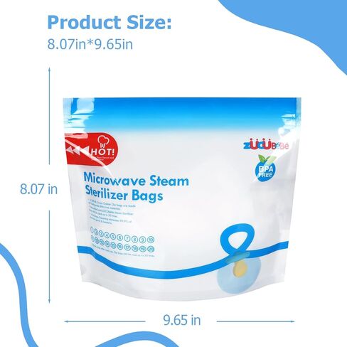 Microwave Steam Sterilizer Bags 12pc for Baby Bottles, Soothers, in Kuwait