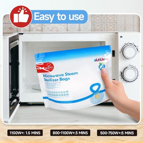 Microwave Steam Sterilizer Bags 12pc for Baby Bottles, Soothers, in Kuwait