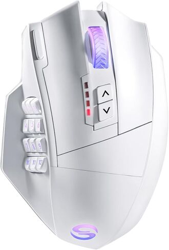 ماوس ألعاب UtechSmart Venus Pro RGB لاسلكي MMO، مستشعر بصري 16000 نقطة في البوصة، تقنية نقل 2.4 جيجا هرتز، تصميم مريح، إضاءة كروما RGB 16 ميجا، 16 زرًا قابلاً للبرمجة، حتى 70 ساعة in Kuwait