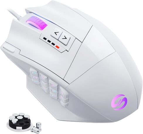 ماوس ألعاب UtechSmart Venus Pro RGB لاسلكي MMO، مستشعر بصري 16000 نقطة في البوصة، تقنية نقل 2.4 جيجا هرتز، تصميم مريح، إضاءة كروما RGB 16 ميجا، 16 زرًا قابلاً للبرمجة، حتى 70 ساعة in Kuwait