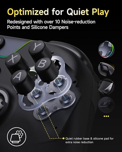 EasySMX X05Pro Wireless PC Controller – Quiet-Press Buttons, 2-Stage Impulse Triggers, 2 Programmable Buttons, Hall Joysticks, 1000mAh Battery, 1000Hz Polling Gaming Controller for PC/Switch/Android/iOS in Saudi Arabia