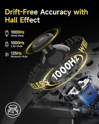 EasySMX X05Pro Wireless PC Controller – Quiet-Press Buttons, 2-Stage Impulse Triggers, 2 Programmable Buttons, Hall Joysticks, 1000mAh Battery, 1000Hz Polling Gaming Controller for PC/Switch/Android/iOS in Saudi Arabia