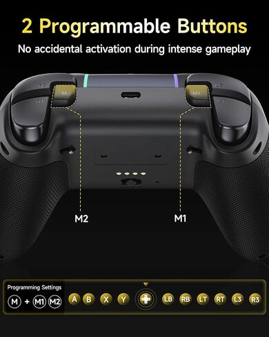 EasySMX X05Pro Wireless PC Controller – Quiet-Press Buttons, 2-Stage Impulse Triggers, 2 Programmable Buttons, Hall Joysticks, 1000mAh Battery, 1000Hz Polling Gaming Controller for PC/Switch/Android/iOS in Saudi Arabia