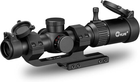 CVLIFE JackalHowl 1-4x20 LPVO نطاق بندقية مع حامل ناتئ، نطاق Riflescope شبكاني مضيء مع إعادة ضبط صفر للصيد in Kuwait