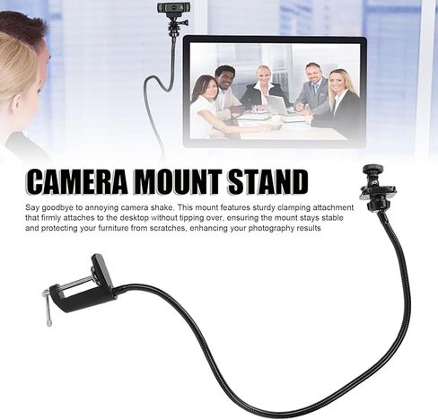 Tangxi Webcam Standfor Desk، حامل كاميرا مرن مع برغي قياسي 1/4 بوصة، حامل كاميرا يدور 360 درجة لـ C922 C930e C920S C920 C615 C960 C920X والأجهزة الأخرى (حامل تثبيت على شكل I) in Kuwait