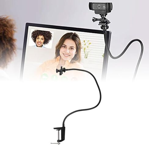 Tangxi Webcam Standfor Desk، حامل كاميرا مرن مع برغي قياسي 1/4 بوصة، حامل كاميرا يدور 360 درجة لـ C922 C930e C920S C920 C615 C960 C920X والأجهزة الأخرى (حامل تثبيت على شكل I) in Kuwait