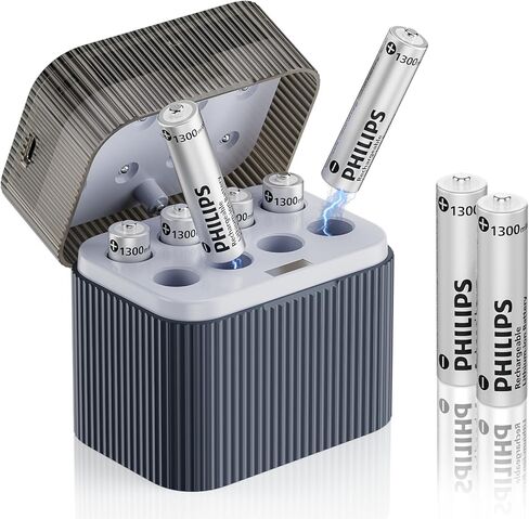 Philips AAA Lithium Rechargeable Batteries with Charger 8 Pack in Saudi Arabia
