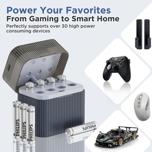 Philips AAA Lithium Rechargeable Batteries with Charger 8 Pack in Saudi Arabia