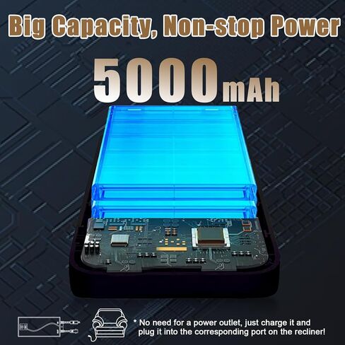 5000mAh Universal Battery Pack for Reclining Furniture, Rechargeable Wireless Power Supply Fits Furniture with 2-Pin Connection, Batteries for Electric Sofas, Couch, Power Recliner Chair in Saudi Arabia