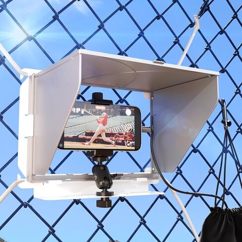 Cell Phone Fence Mount with Shade Game Recording Mounting Kit Compatible with iPhone, Mevo Start, Insta 360 and Other Action Cameras for Recording Baseball in Kuwait