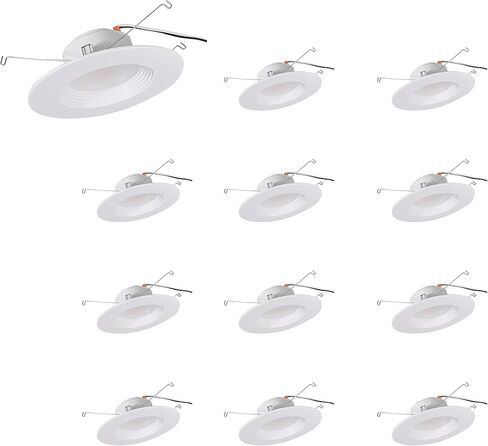 Sylvania 5 " / 6" LED LED REACROUSE LIGHTING مع TRIM ، 10.5W = 75W ، قابلة للذوبان ، 900 لومن ، 3000K أبيض ، نجم رطب / UL / ENERGY - 4 حزمة (62025) in Kuwait
