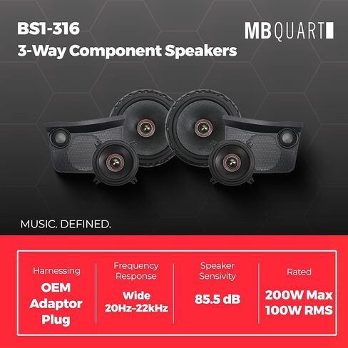 مجموعة ترقية مكبرات الصوت المكونة من 3 اتجاهات من MB Quart Front Dash لـ 21-24 Ford Bronco، حزمة الصوت المضبوطة مع مكبرات صوت قبة مقاس 1 بوصة، ومشغلات صوت Midbass مقاس 4 بوصة و6.5 بوصة in Saudi Arabia