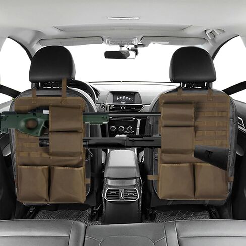 2Pcs Car Seat Back Gun Rack, Backseat Gun Sling Bag, Outdoor Camouflage Safety Carrying Organizer Holder for Hunting Rifles, Universal for Car Jeep Pickup Truck SUV in Kuwait